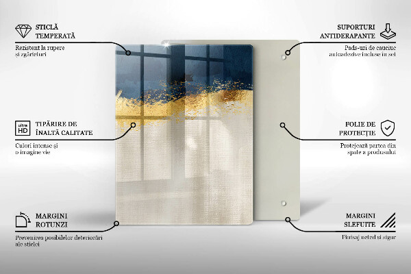 Tabla de cortar de vidrio Abstracción de oro