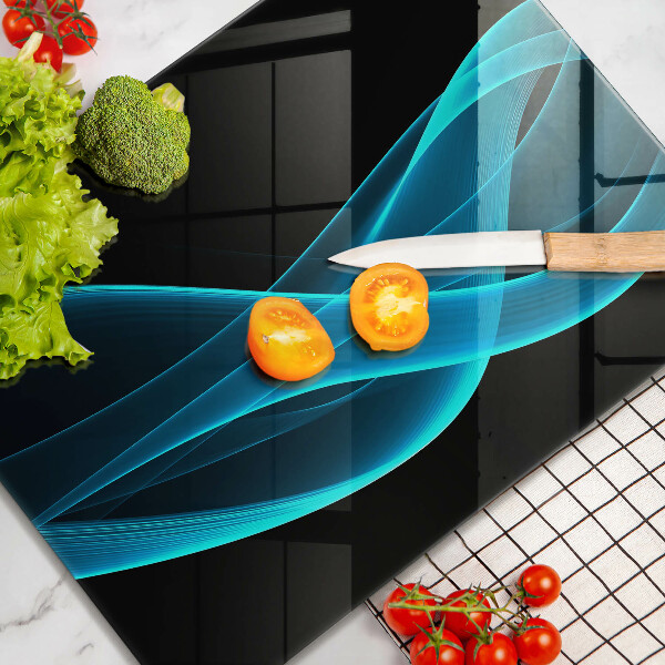 Tabla de cortar de vidrio Abstracción azul