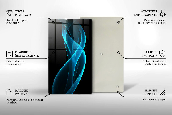 Tabla de cortar de vidrio Abstracción azul