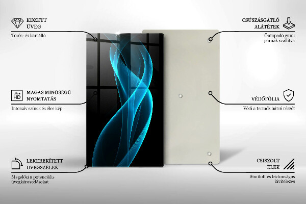 Tabla de cortar de vidrio Abstracción azul