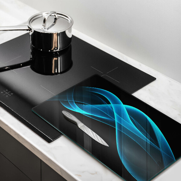 Tabla de cortar de vidrio Abstracción azul