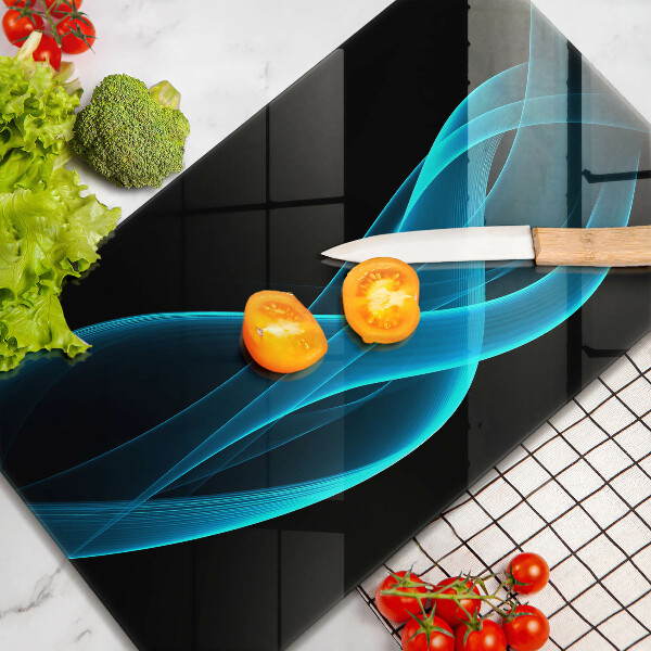 Tabla de cortar de vidrio Abstracción azul