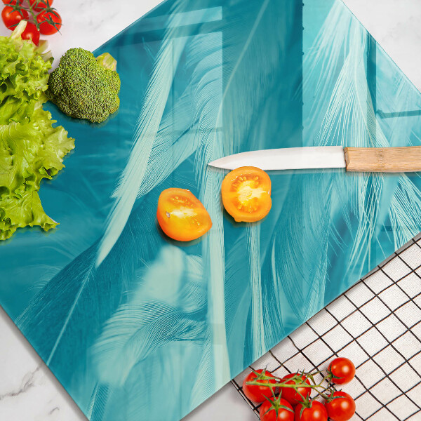 Tabla de cortar de vidrio Plumas delicadas