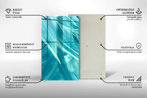 Tabla de cortar de vidrio Plumas delicadas