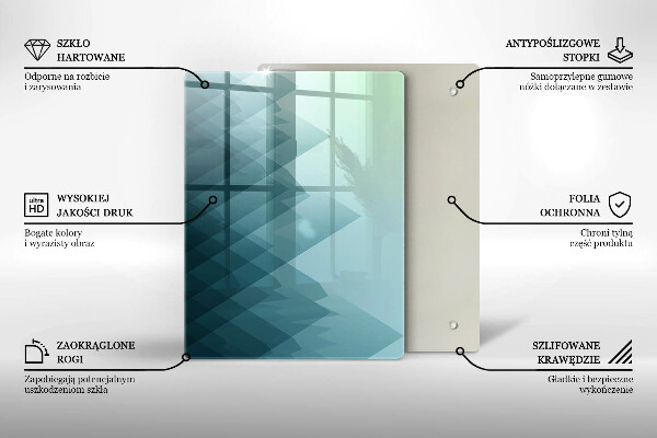 Tabla de cortar de vidrio Plumas delicadas