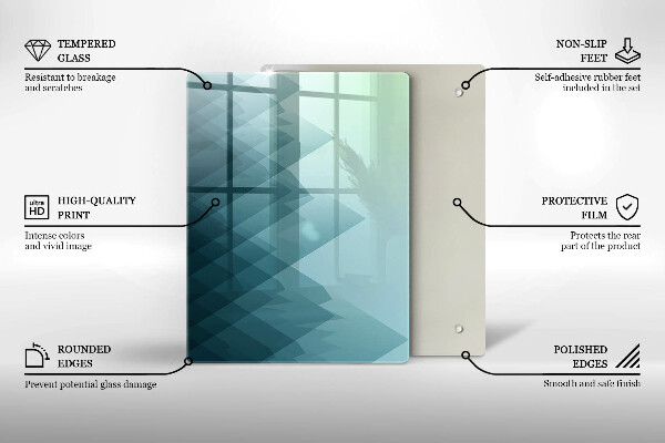 Tabla de cortar de vidrio Plumas delicadas