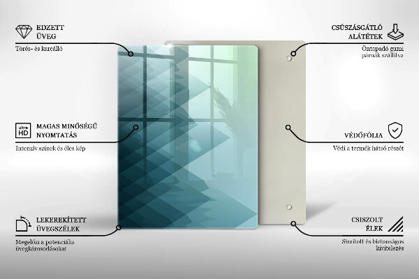 Tabla de cortar de vidrio Plumas delicadas