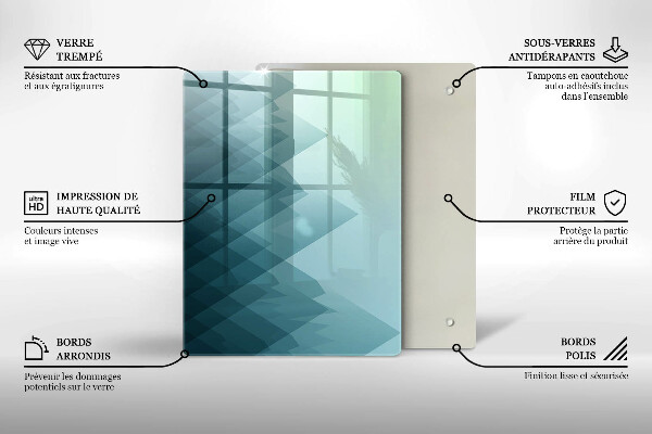 Tabla de cortar de vidrio Plumas delicadas