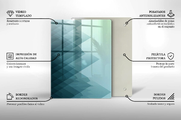 Tabla de cortar de vidrio Plumas delicadas