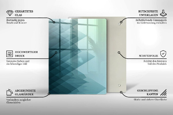 Tabla de cortar de vidrio Plumas delicadas
