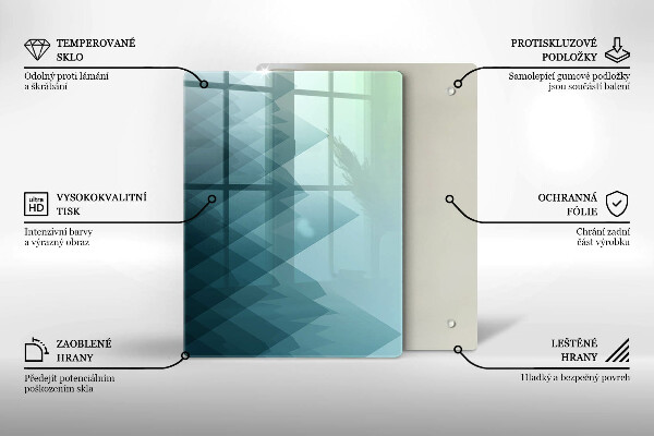 Tabla de cortar de vidrio Plumas delicadas