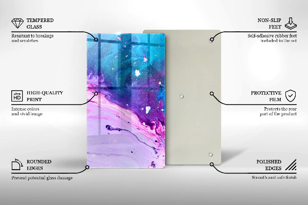 Tabla de cortar de vidrio Tintas de abstracción