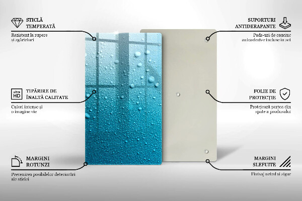 Tabla de cortar de vidrio Gotas de agua