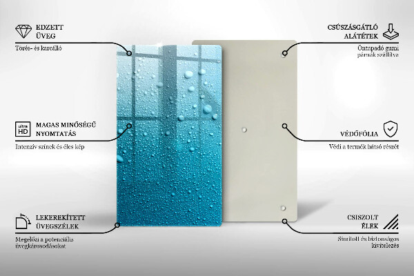 Tabla de cortar de vidrio Gotas de agua