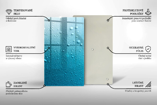 Tabla de cortar de vidrio Gotas de agua