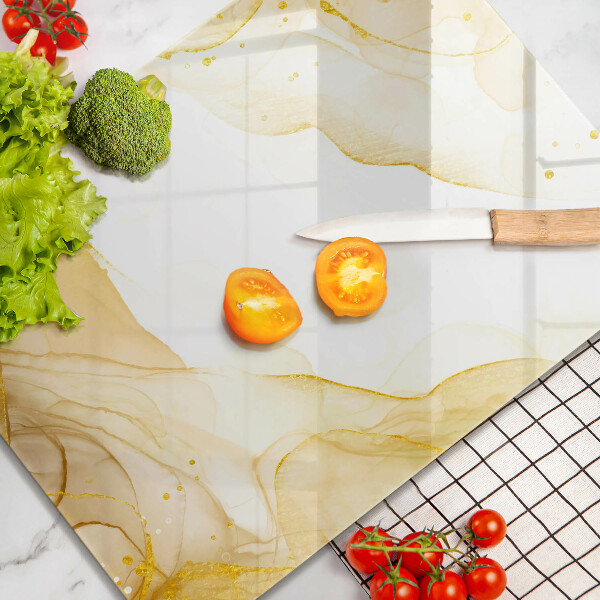 Tabla de cortar de vidrio Abstracción dorada