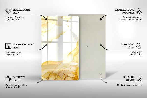 Tabla de cortar de vidrio Abstracción dorada