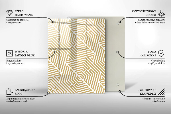 Tabla de cortar de vidrio Abstracción dorada