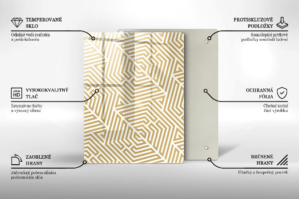 Tabla de cortar de vidrio Abstracción dorada