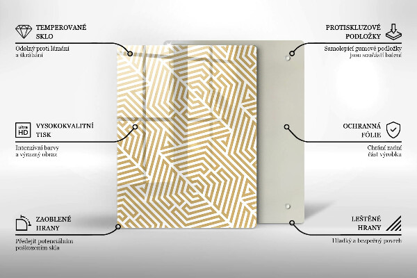 Tabla de cortar de vidrio Abstracción dorada