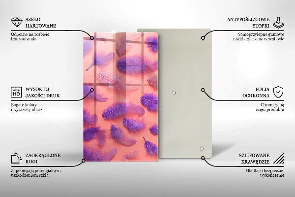 Tabla de cortar de vidrio Plumas esponjosas