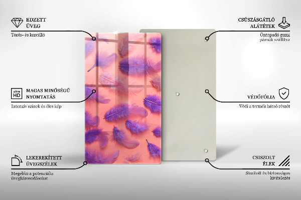 Tabla de cortar de vidrio Plumas esponjosas
