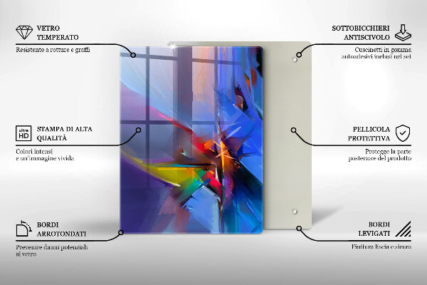 Tabla de cortar de vidrio Plumas esponjosas