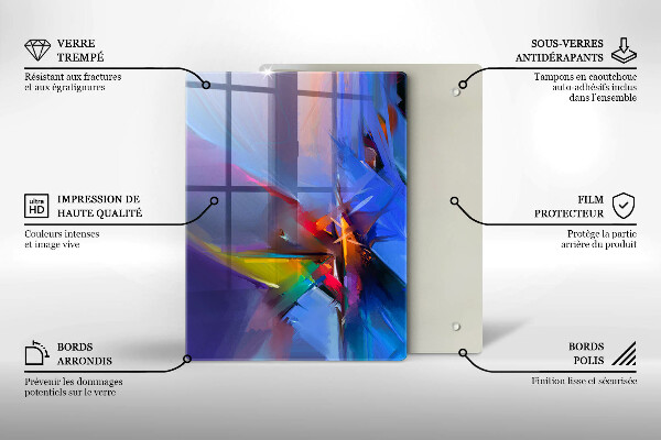 Tabla de cortar de vidrio Plumas esponjosas