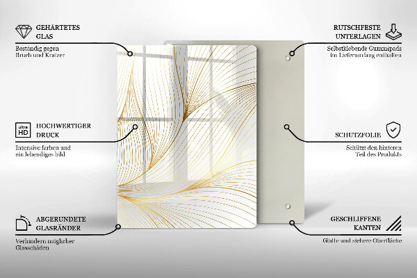 Tabla de cortar de vidrio Cuadrados abstractos 3d