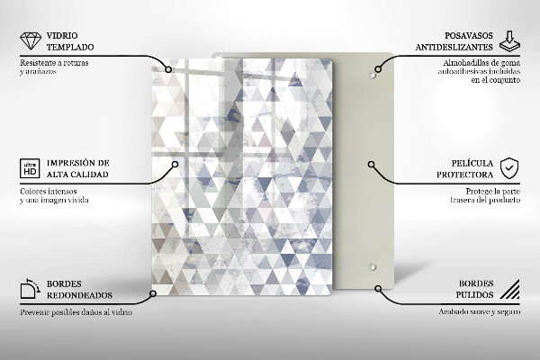 Tabla de cortar de vidrio Abstracción de formas