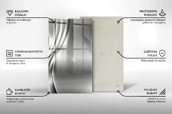 Tabla de cortar de vidrio Estructura metálica