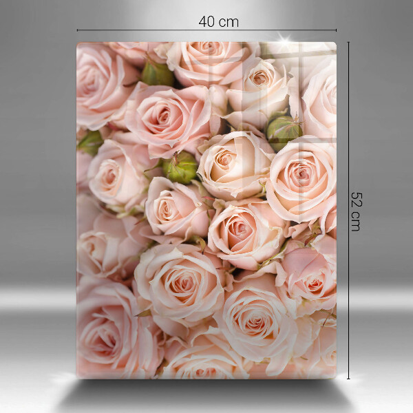 Tabla de cortar de vidrio Ramo de rosas delicadas