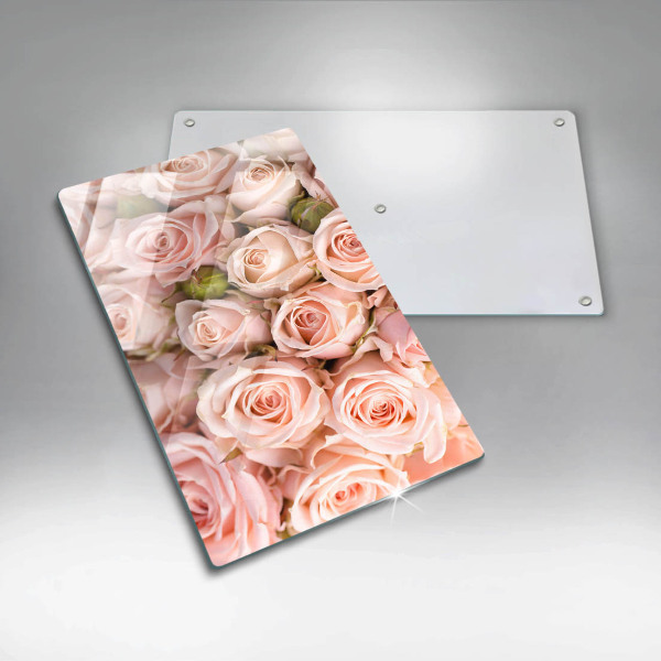 Tabla de cortar de vidrio Ramo de rosas delicadas