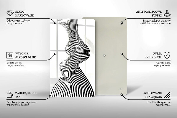 Tabla de cortar de vidrio Abstracción lineal