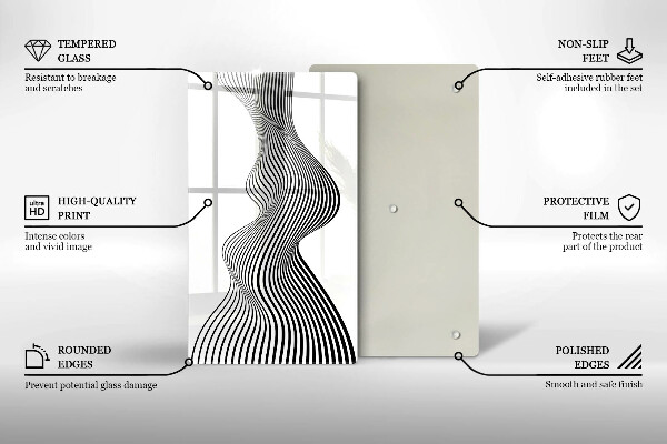 Tabla de cortar de vidrio Abstracción lineal