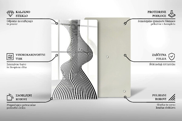 Tabla de cortar de vidrio Abstracción lineal
