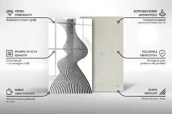 Tabla de cortar de vidrio Abstracción lineal
