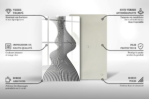 Tabla de cortar de vidrio Abstracción lineal