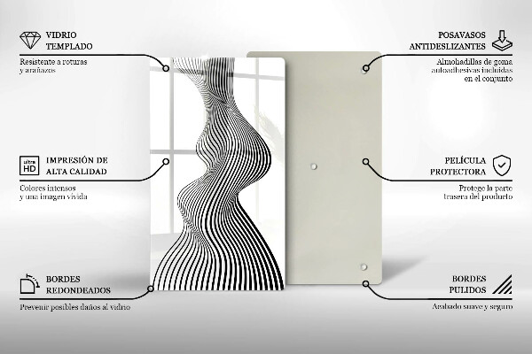 Tabla de cortar de vidrio Abstracción lineal
