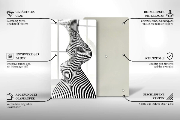 Tabla de cortar de vidrio Abstracción lineal