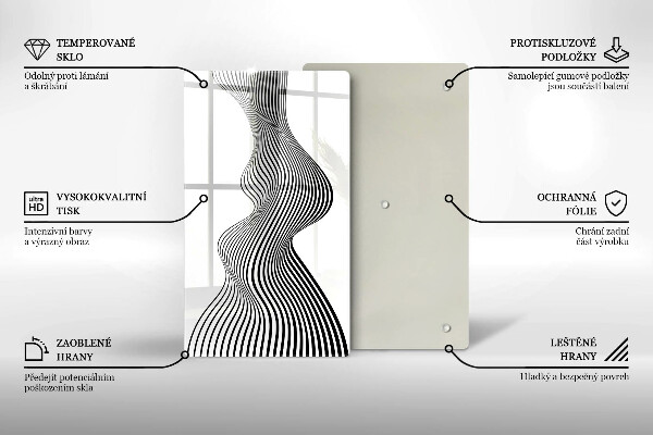 Tabla de cortar de vidrio Abstracción lineal