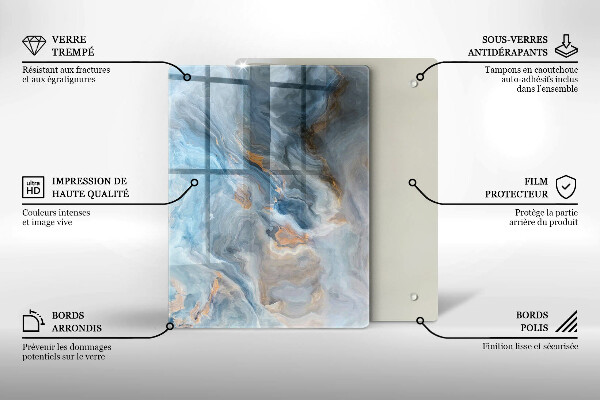 Tabla de cortar de vidrio Abstracción lineal