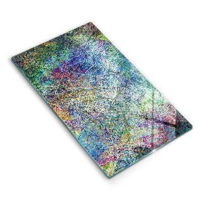 Tabla de cortar de vidrio Abstracción de línea colorida