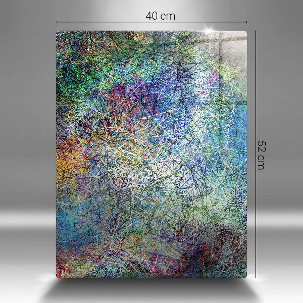 Tabla de cortar de vidrio Abstracción de línea colorida