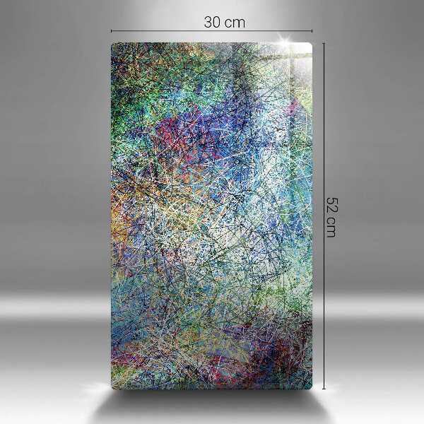 Tabla de cortar de vidrio Abstracción de línea colorida