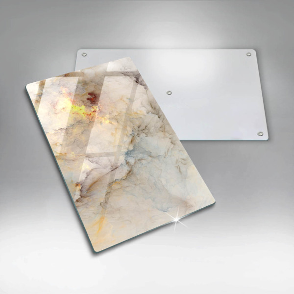 Tabla de cortar de vidrio Textura de mármol con oro