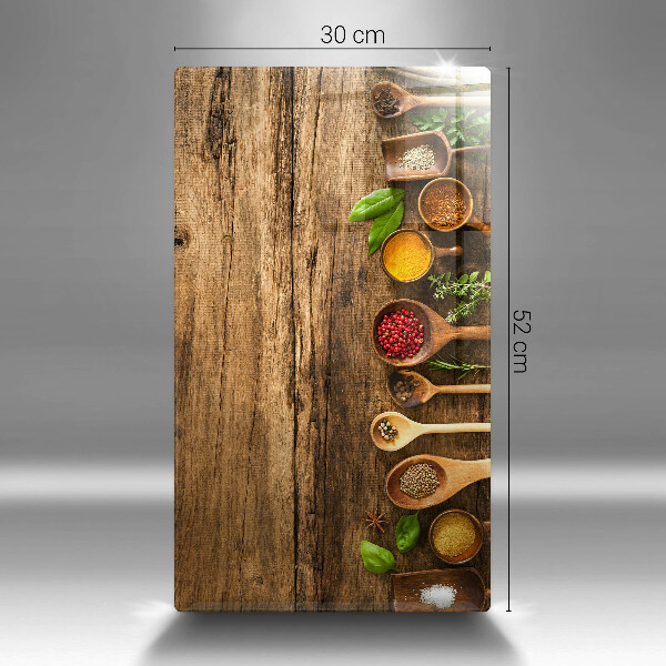 Tabla de cortar de vidrio Cucharas de madera de especias