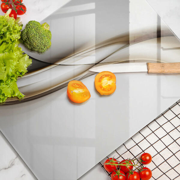 Tabla de cortar de vidrio Abstracción de líneas suaves