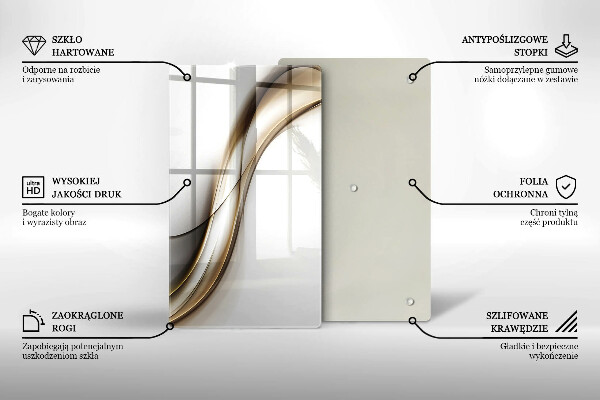 Tabla de cortar de vidrio Abstracción de líneas suaves