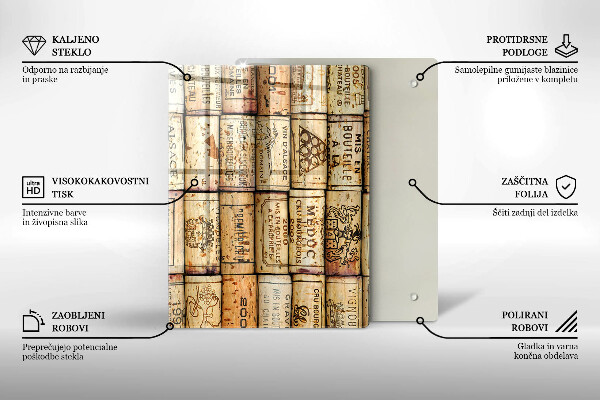 Tabla de cortar de vidrio Abstracción de líneas suaves